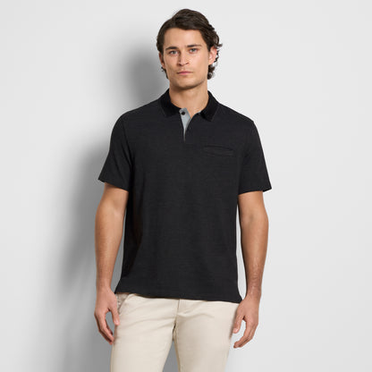 Essential Short Sleeve Birdseye Contrast Trim Welt Pocket Polo