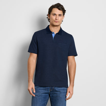 Essential Short Sleeve Birdseye Contrast Trim Welt Pocket Polo