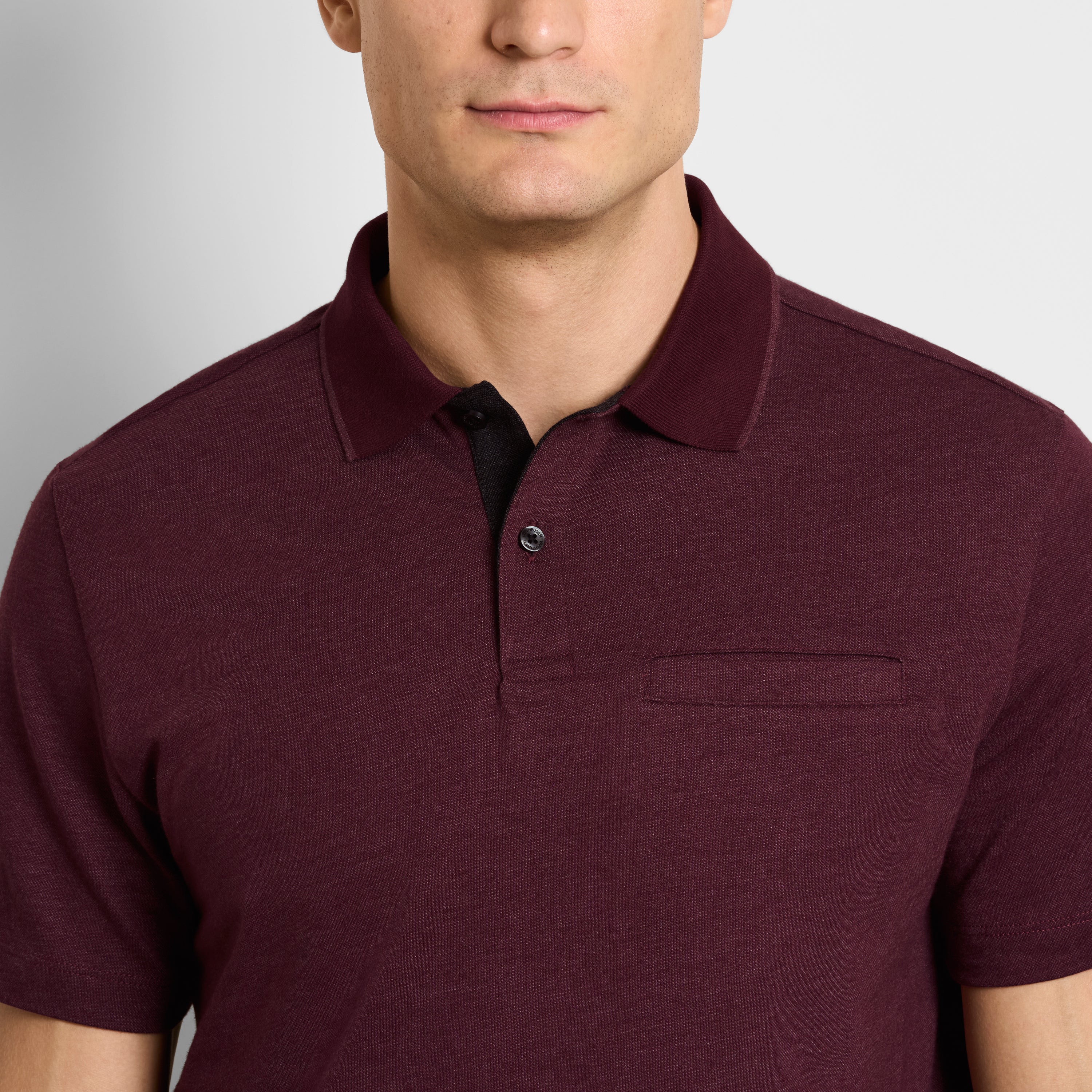 Essential Short Sleeve Birdseye Contrast Trim Welt Pocket Polo