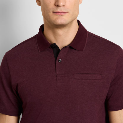 Essential Short Sleeve Birdseye Contrast Trim Welt Pocket Polo