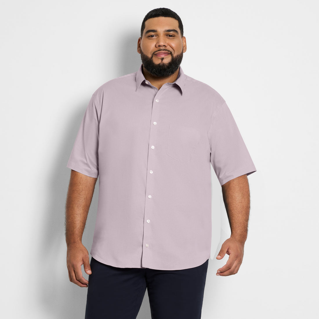 Folsen Short Sleeve Stain Shield Texture Solid - Big &amp; Tall