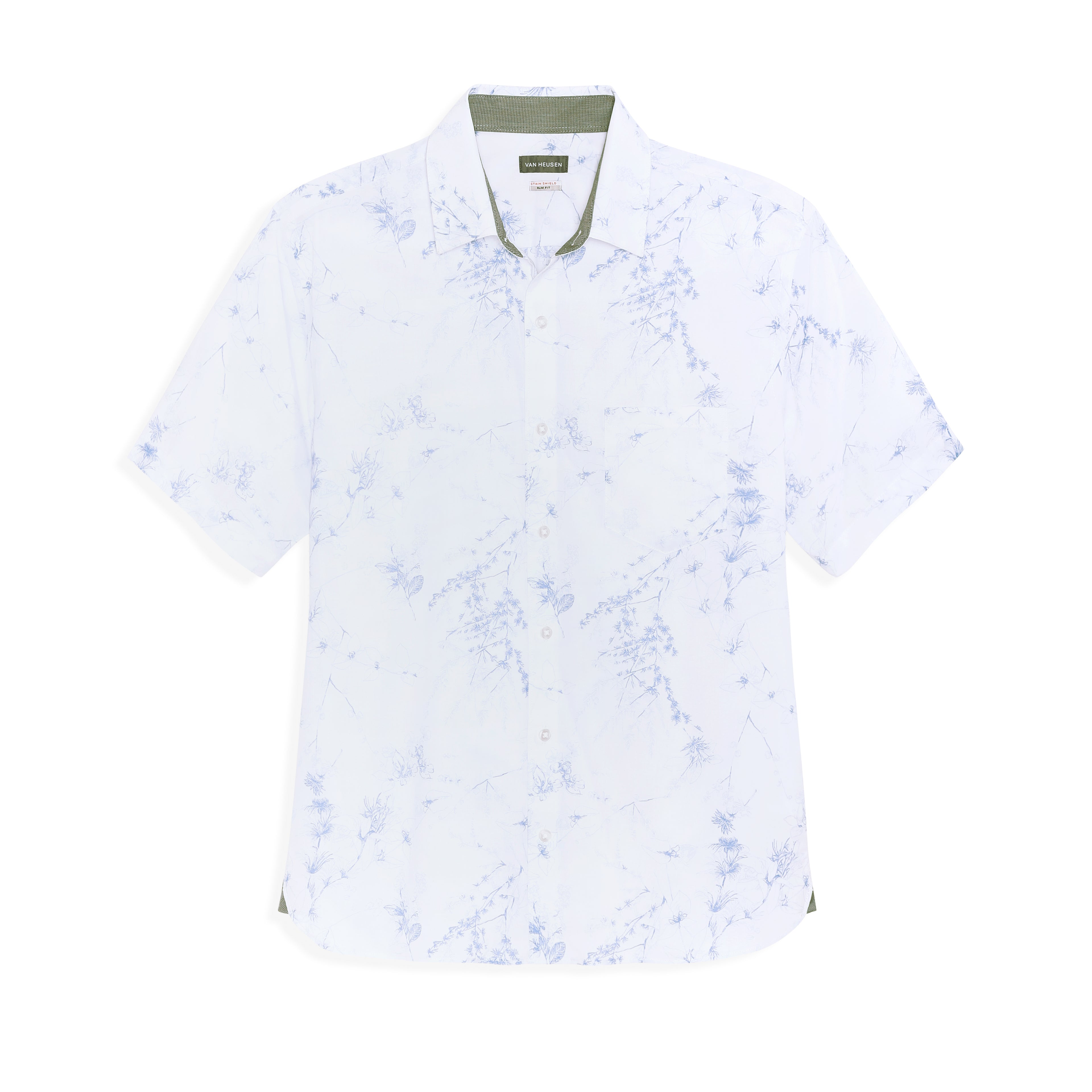 Folsen Short Sleeve Stain Shield Wildflower Print - Slim Fit