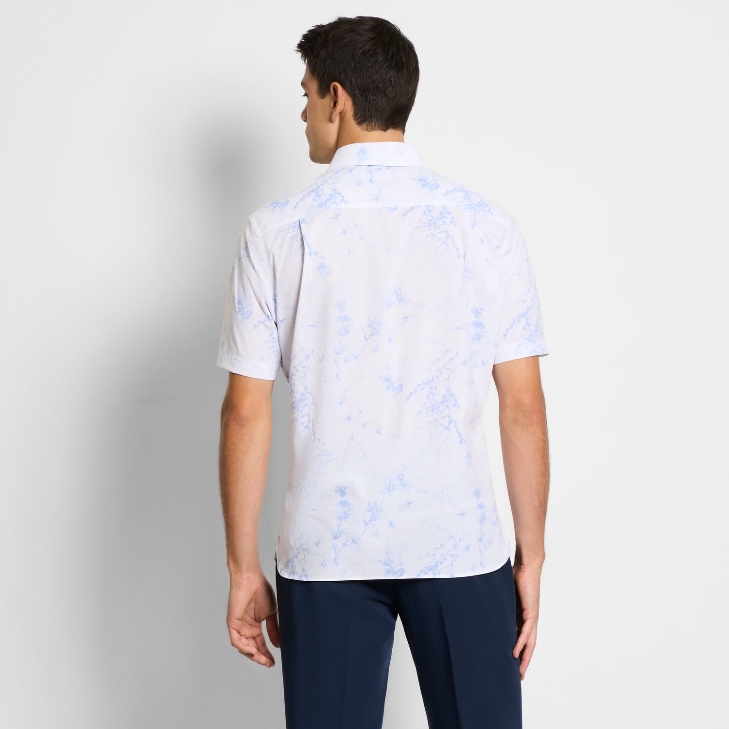 Folsen Short Sleeve Stain Shield Wildflower Print - Slim Fit