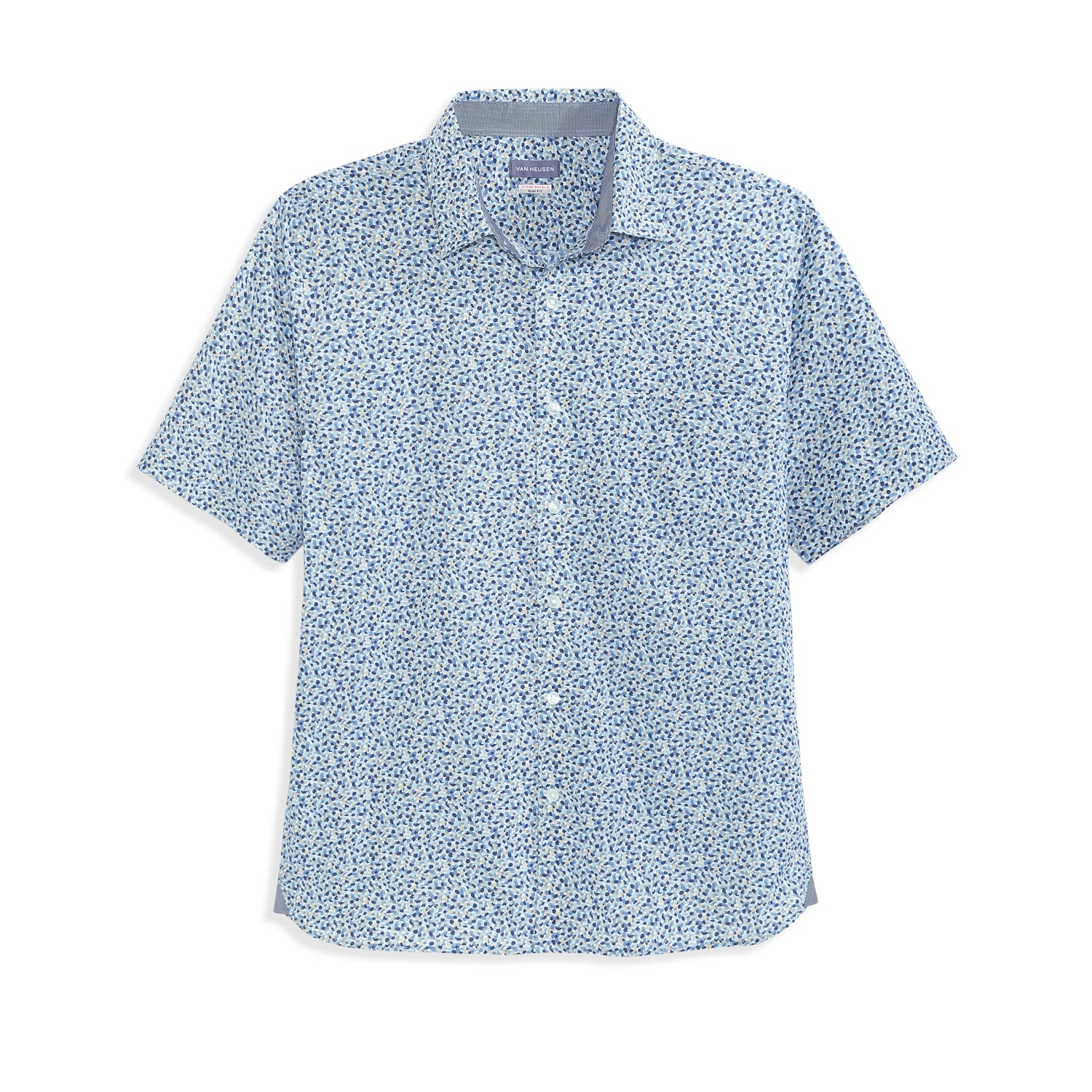 Folsen Short Sleeve Stain Shield Painterly Print - Slim Fit
