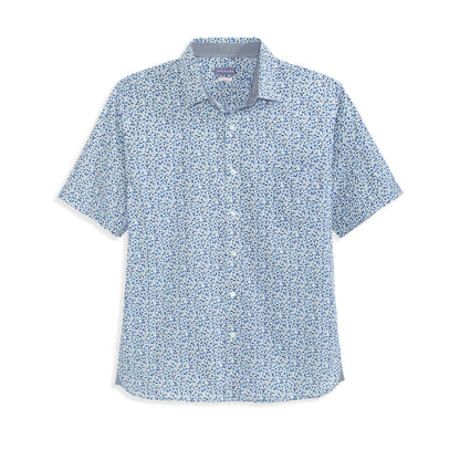 Folsen Short Sleeve Stain Shield Painterly Print - Slim Fit