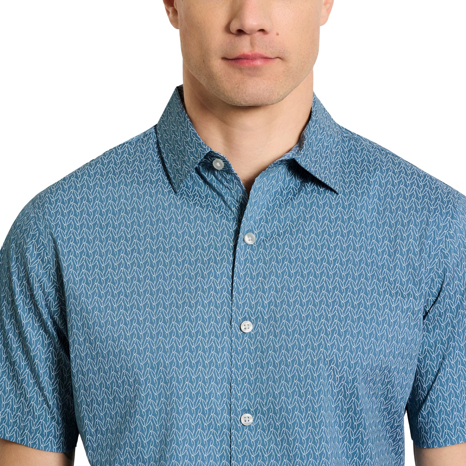 Performance Woven Short Sleeve Shirt Abstract Print - Slim Fit