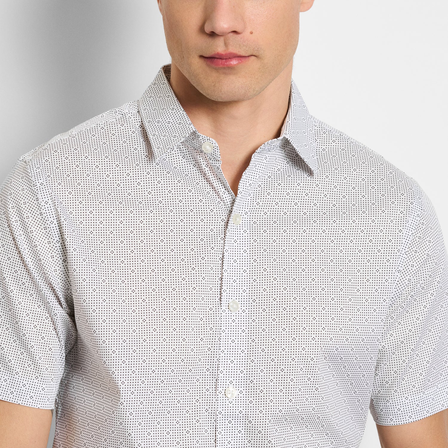 Performance Woven Short Sleeve Shirt Geo Dot Print - Slim Fit