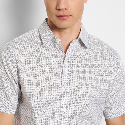 Performance Woven Short Sleeve Shirt Geo Dot Print - Slim Fit