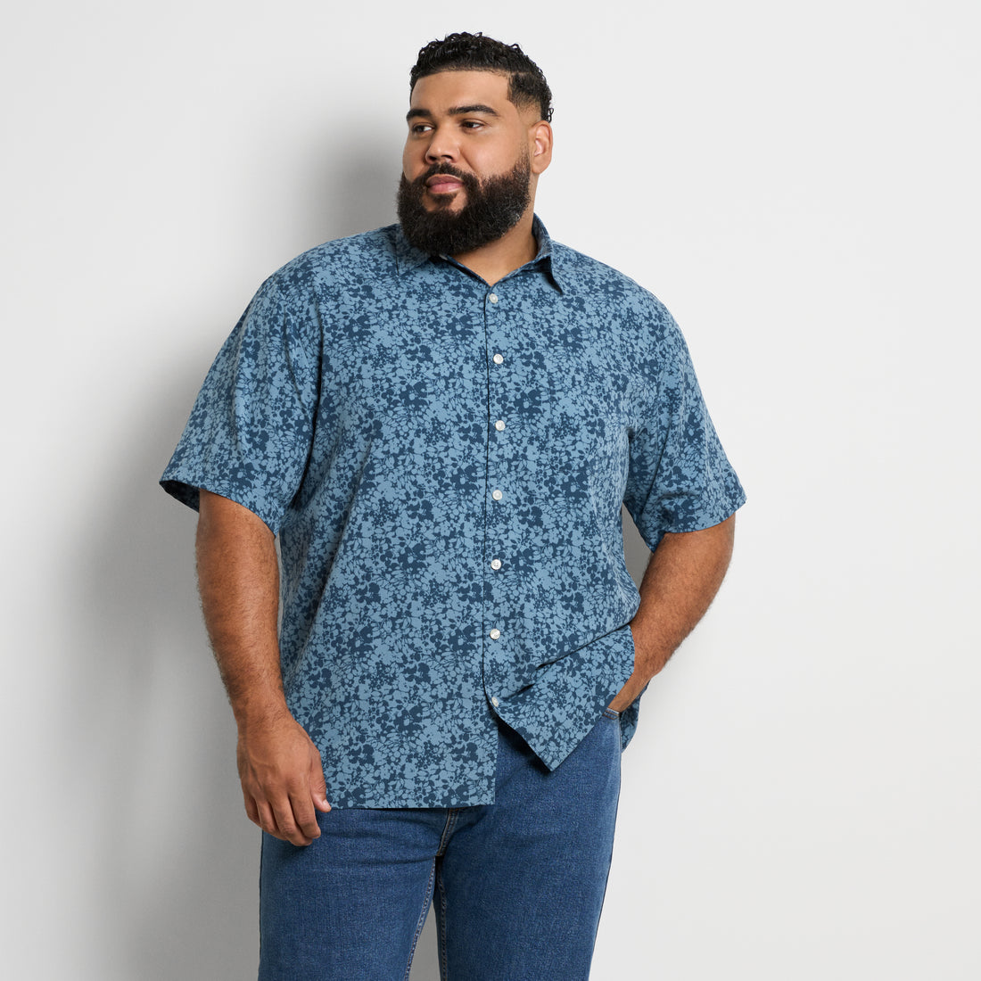 Weekend Asphalt Print Camp Shirt - Big & Tall