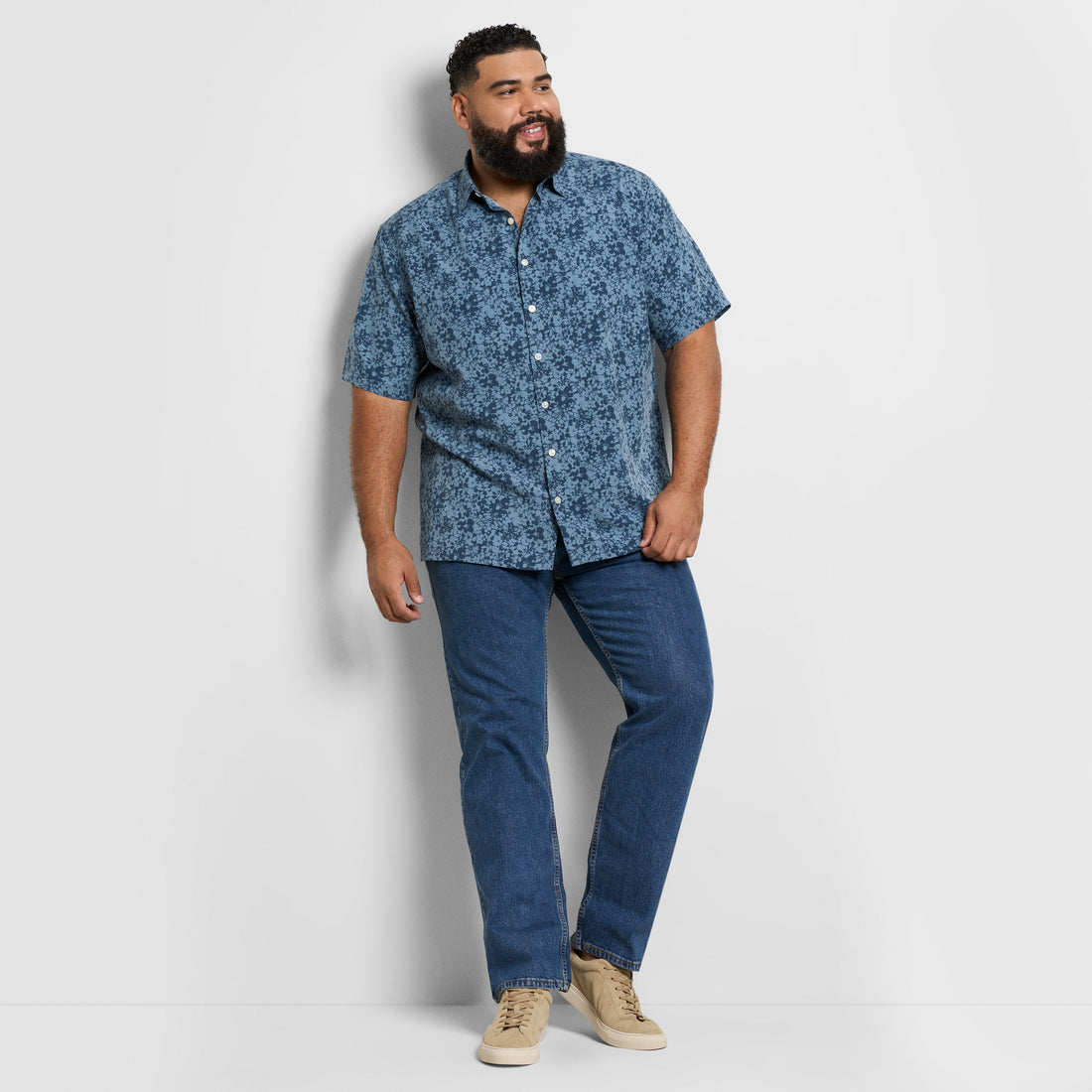 Weekend Asphalt Print Camp Shirt - Big & Tall