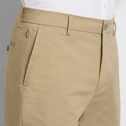 Fine Stripe Cotton Stretch Pant Straight Fit