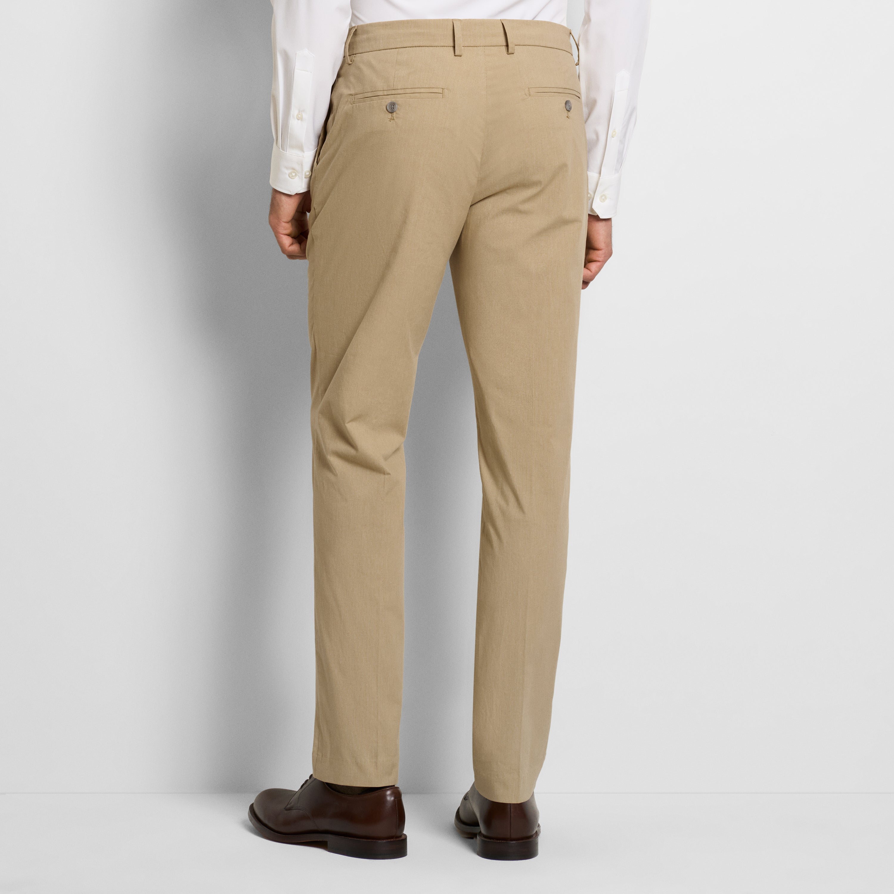 Fine Stripe Cotton Stretch Pant Straight Fit