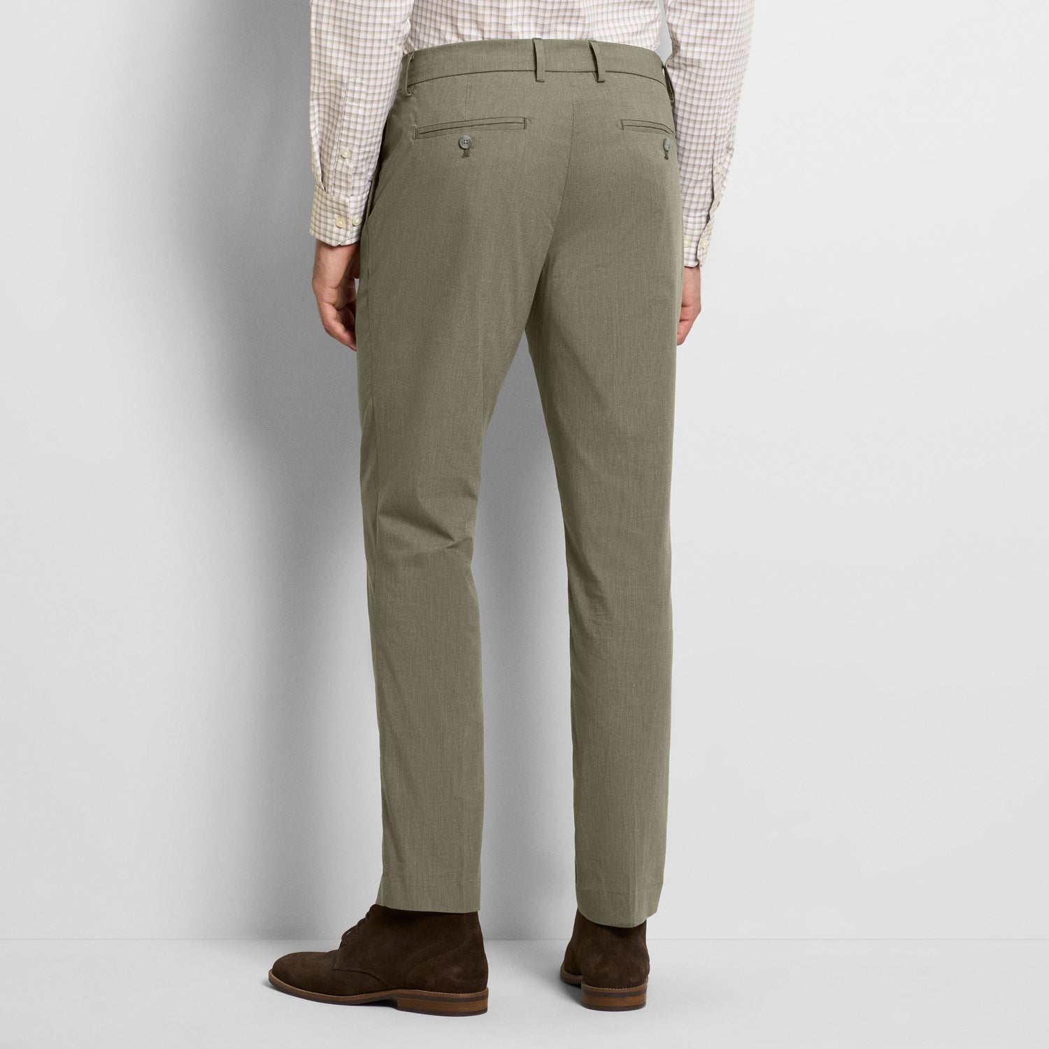 Fine Stripe Cotton Stretch Pant Straight Fit