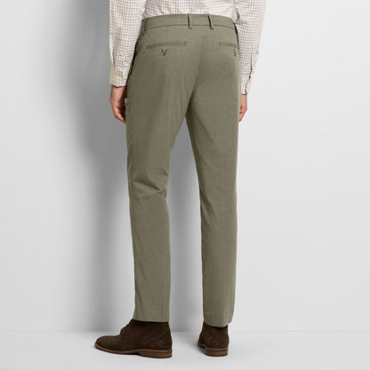 Fine Stripe Cotton Stretch Pant Straight Fit