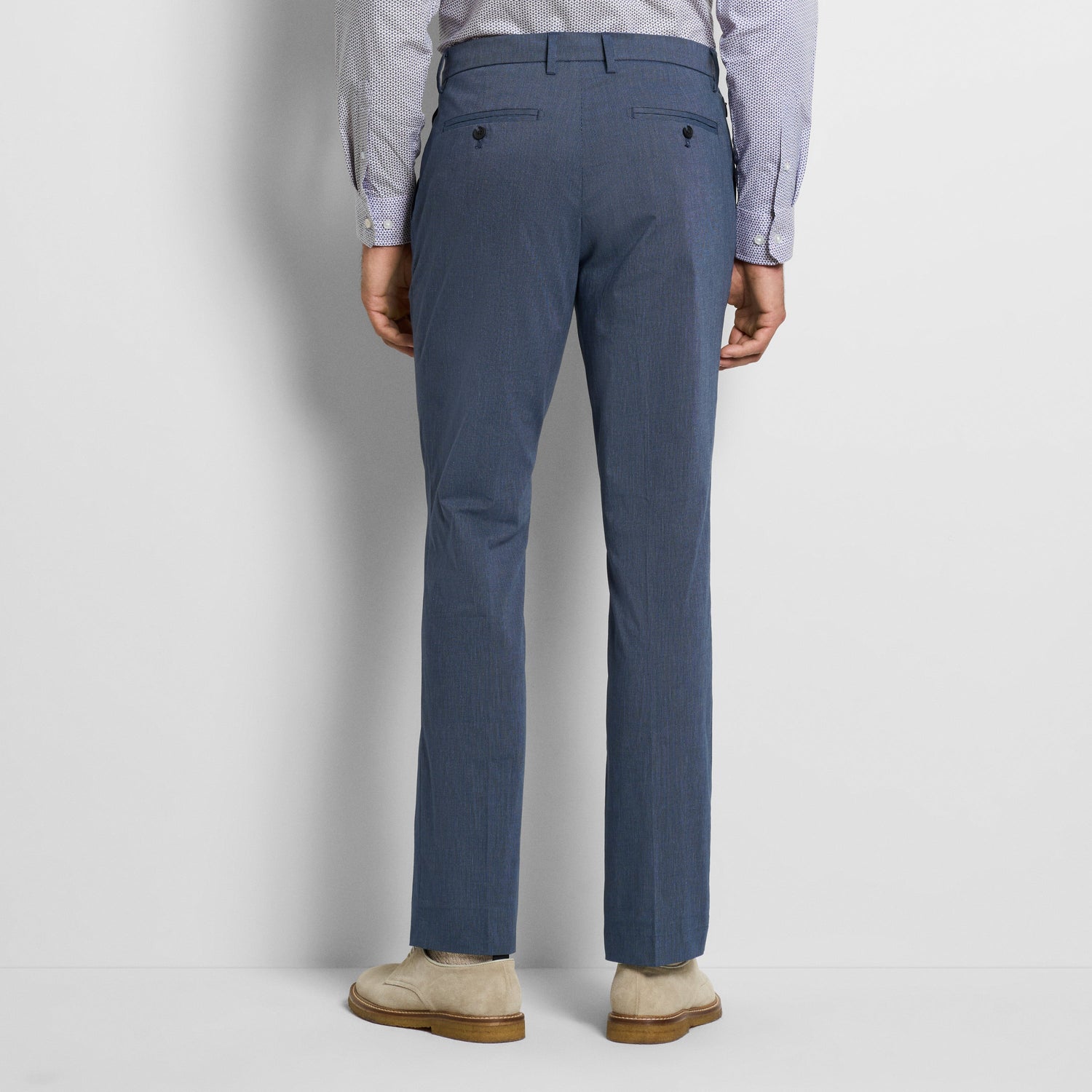 Fine Stripe Cotton Stretch Pant Straight Fit