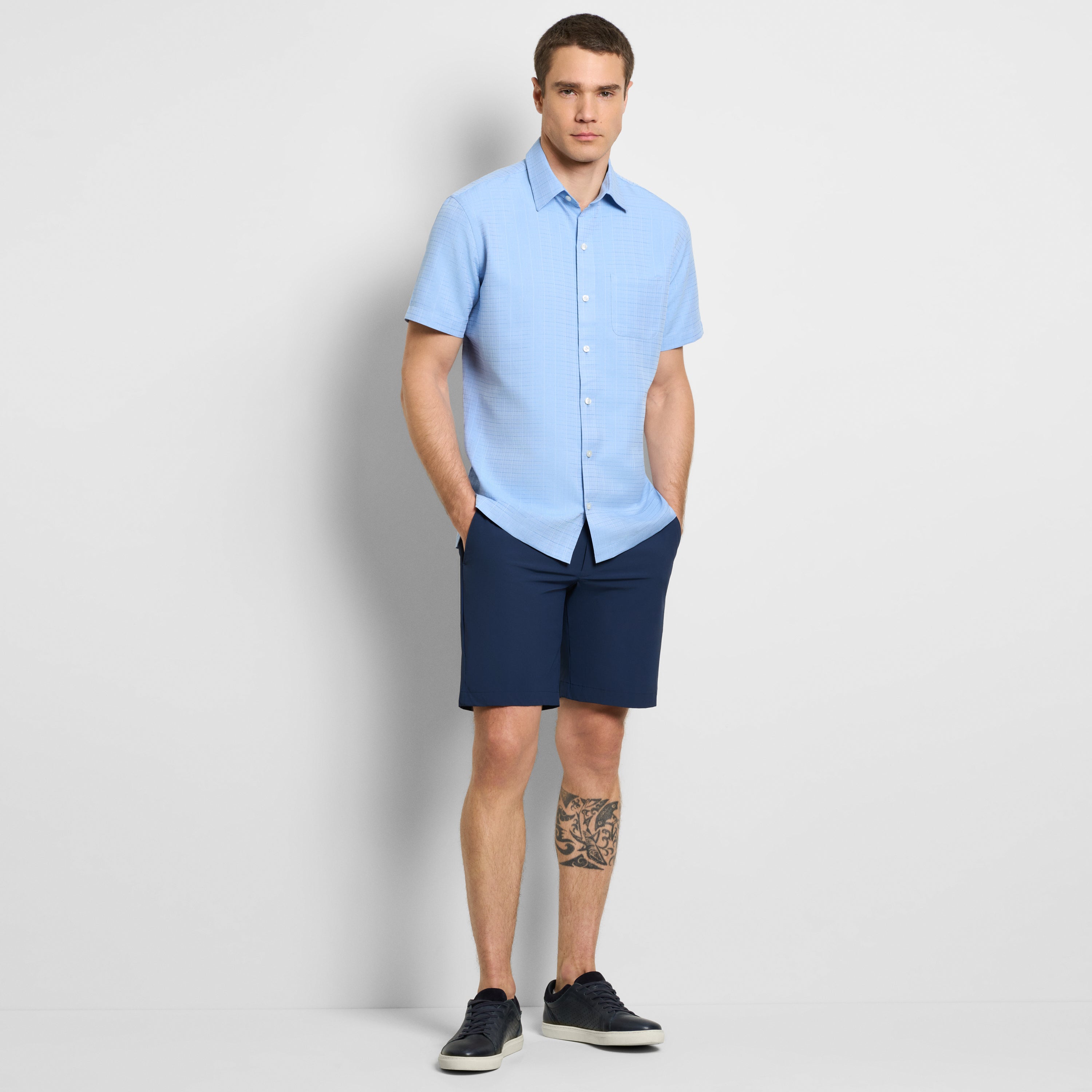 Weekend Texture Camp Solid Shirt - Regular Fit
