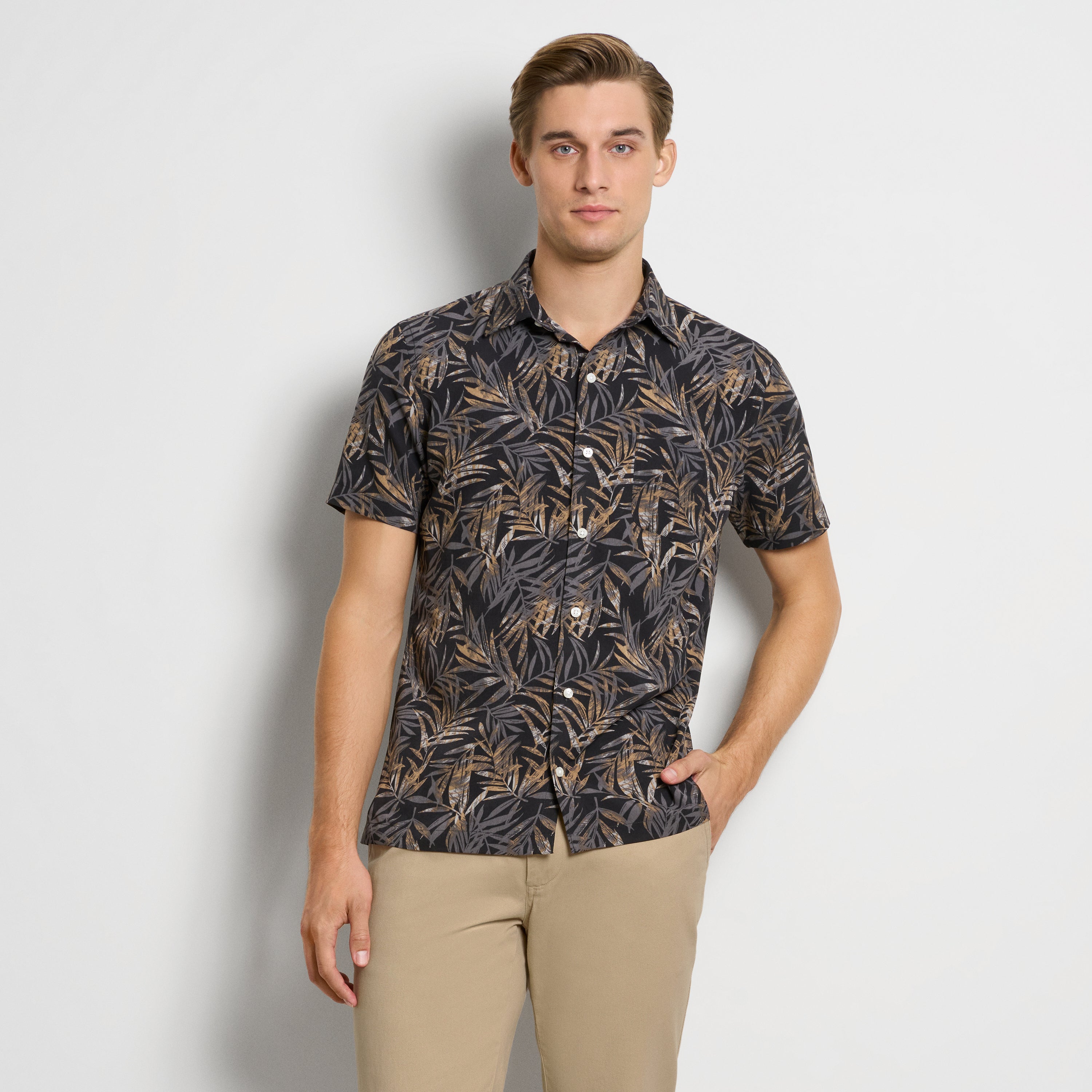 Weekend Palm Print Camp Shirt - Regular Fit