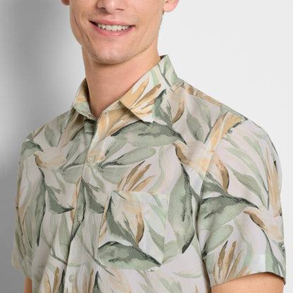 Weekend Foliage Print Camp Shirt - Regular Fit