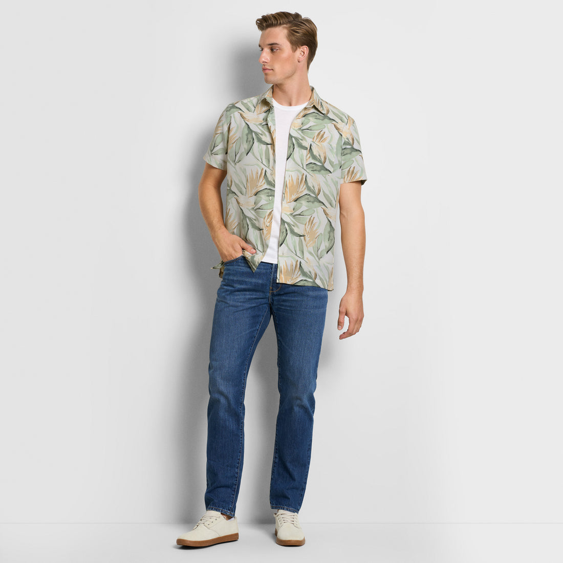 Weekend Foliage Print Camp Shirt - Regular Fit