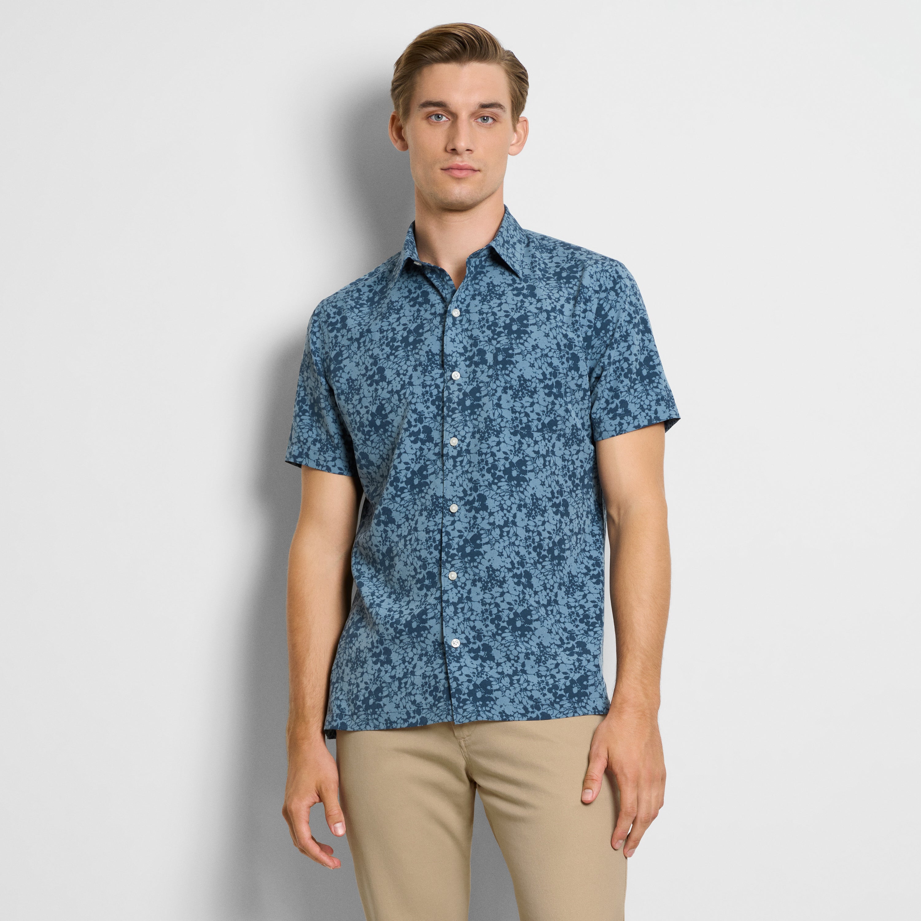 Weekend Asphalt Print Camp Shirt - Regular Fit