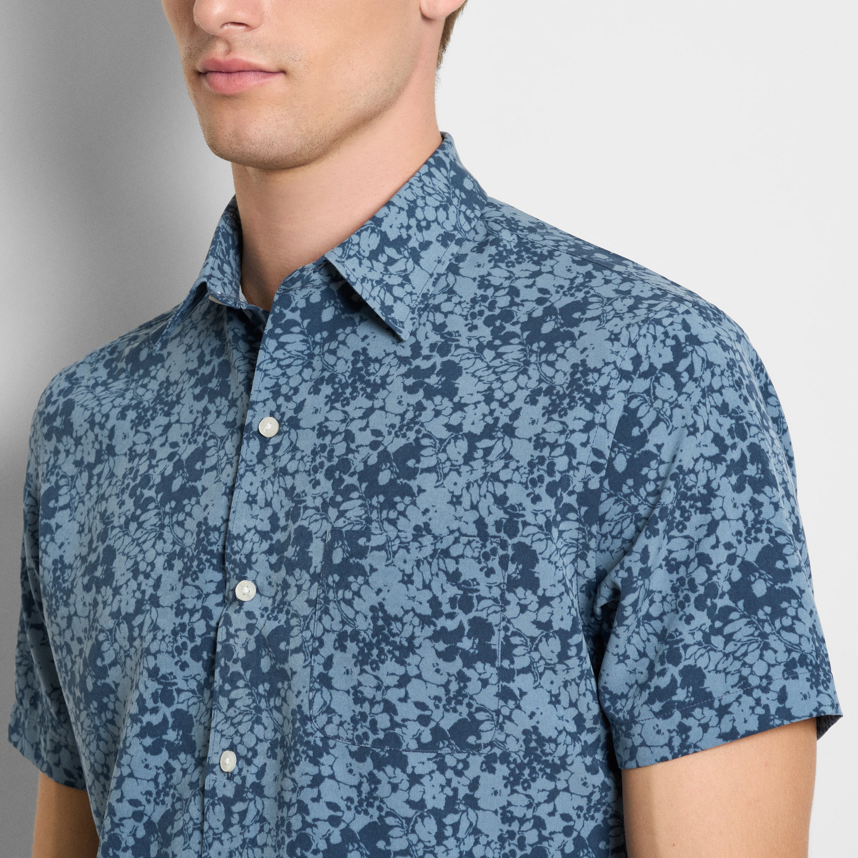 Weekend Asphalt Print Camp Shirt - Regular Fit