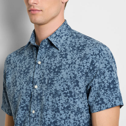Weekend Asphalt Print Camp Shirt - Regular Fit