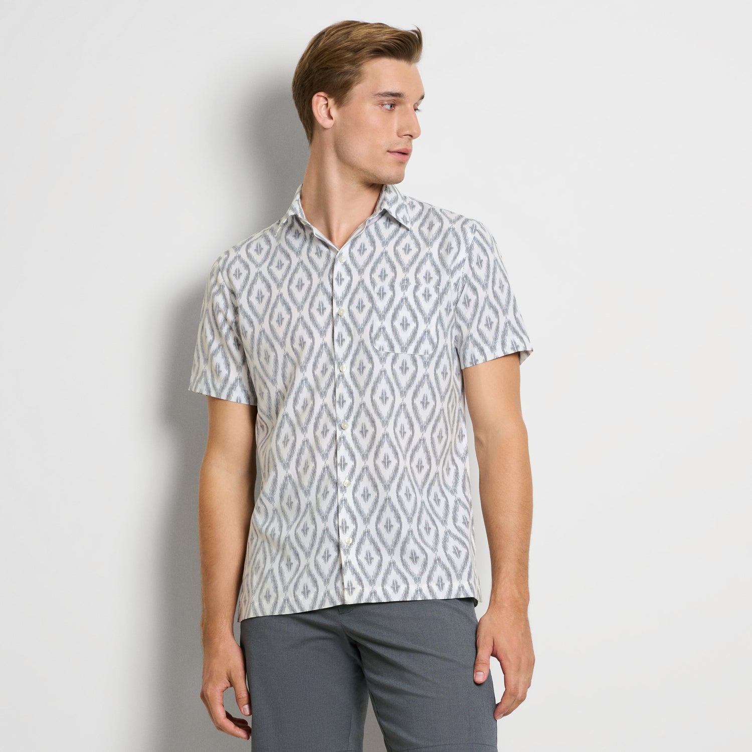 Weekend Ikat Print Camp Shirt - Regular Fit