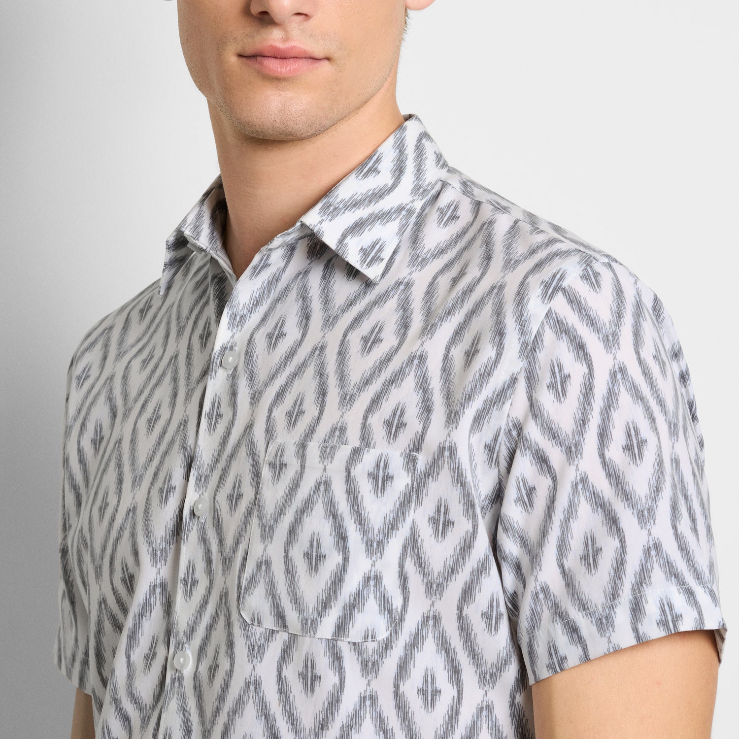Weekend Ikat Print Camp Shirt - Regular Fit