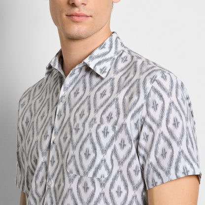 Weekend Ikat Print Camp Shirt - Regular Fit