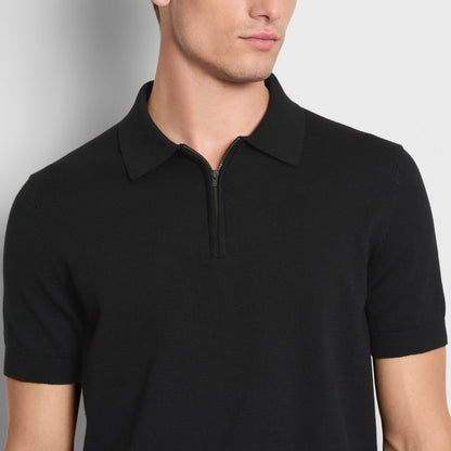 Smart Temp Short Sleeve Sweater Knit Zip Polo