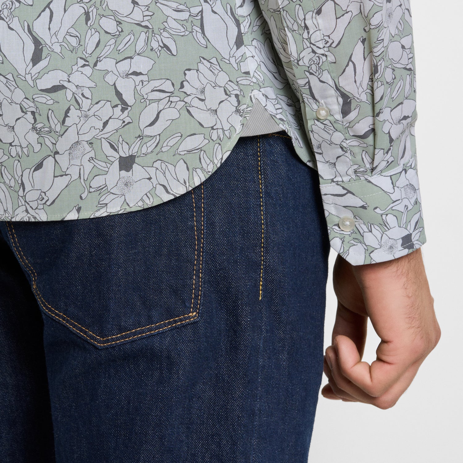 Cronbie Long Sleeve Slim Fit Stain Shield Tulip Print Shirt