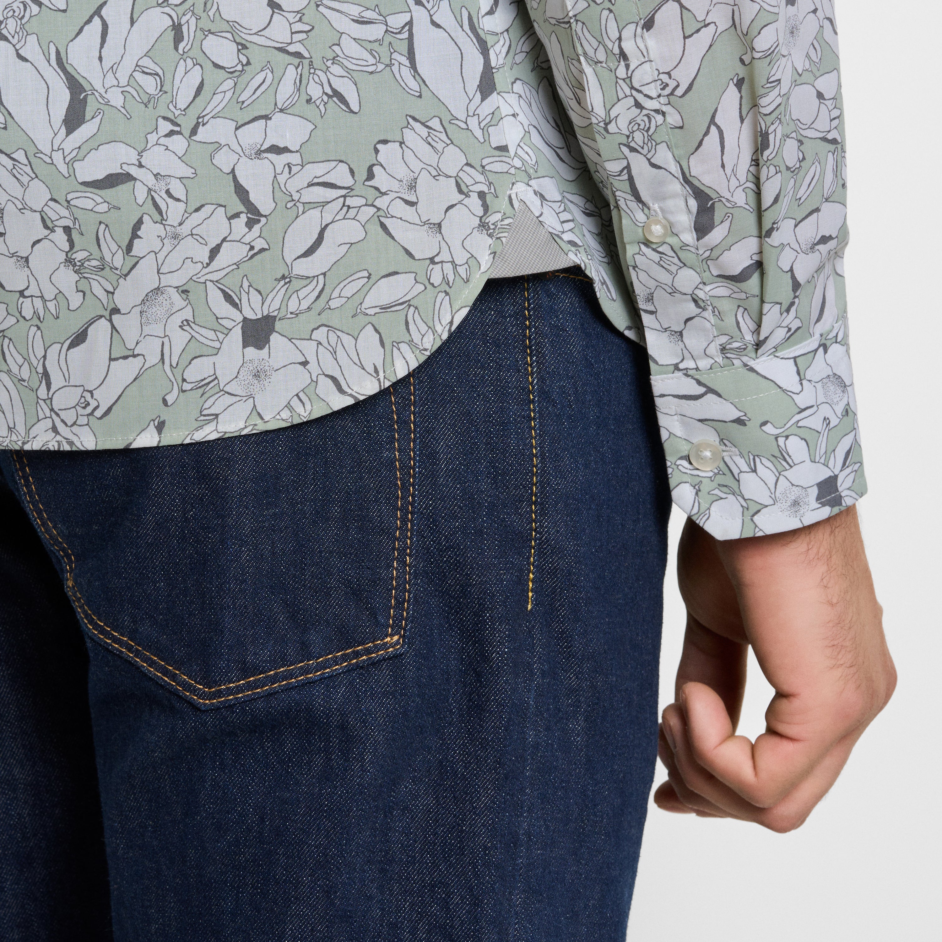 Cronbie Long Sleeve Slim Fit Stain Shield Tulip Print Shirt