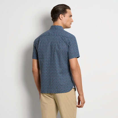 Folsen Short Sleeve Stain Shield Ditzy Print - Slim Fit