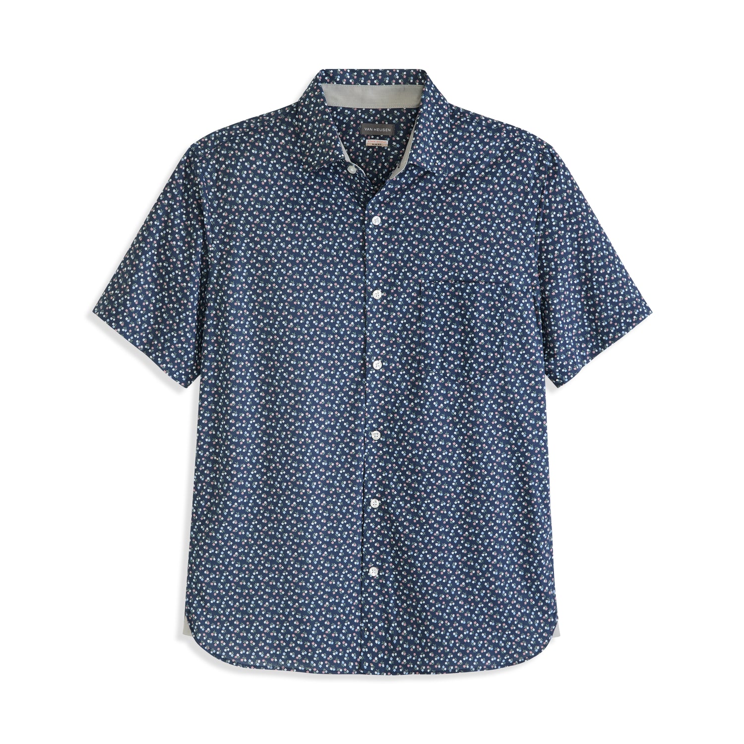 Folsen Short Sleeve Stain Shield Ditzy Print - Slim Fit