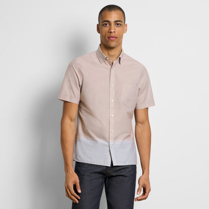 Folsen Short Sleeve Stain Shield Bobbin Print Shirt - Slim Fit