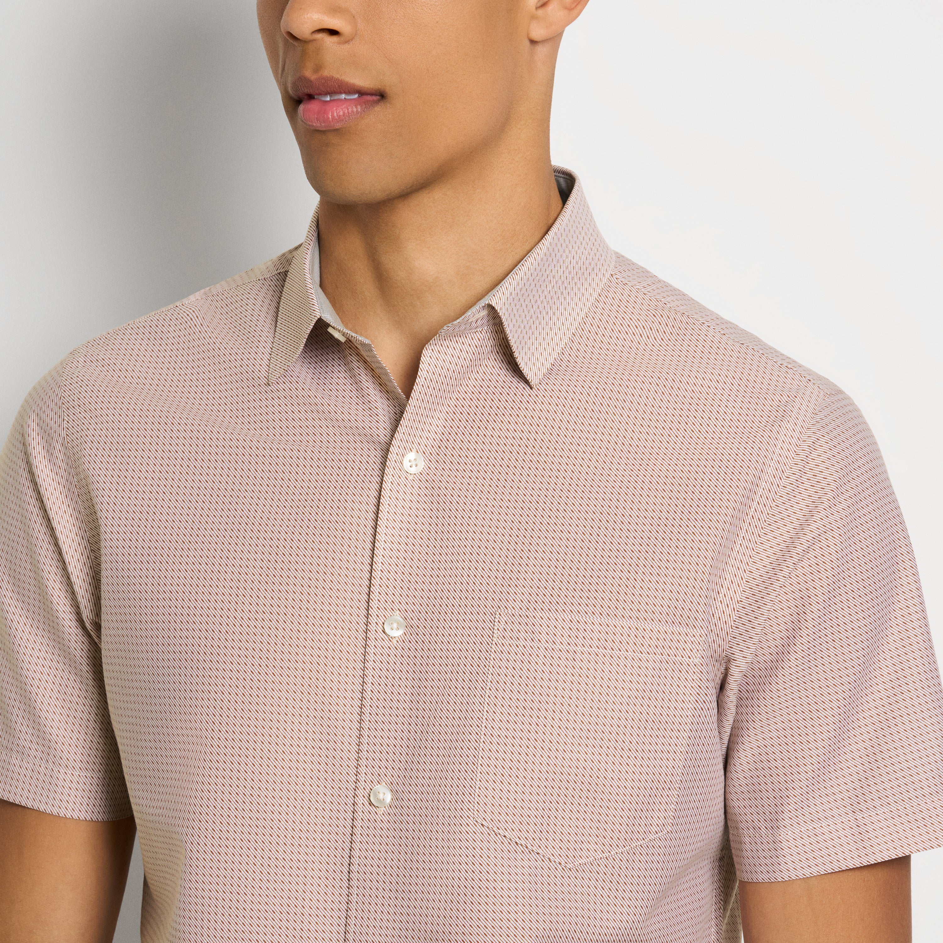 Folsen Short Sleeve Stain Shield Bobbin Print Shirt - Slim Fit