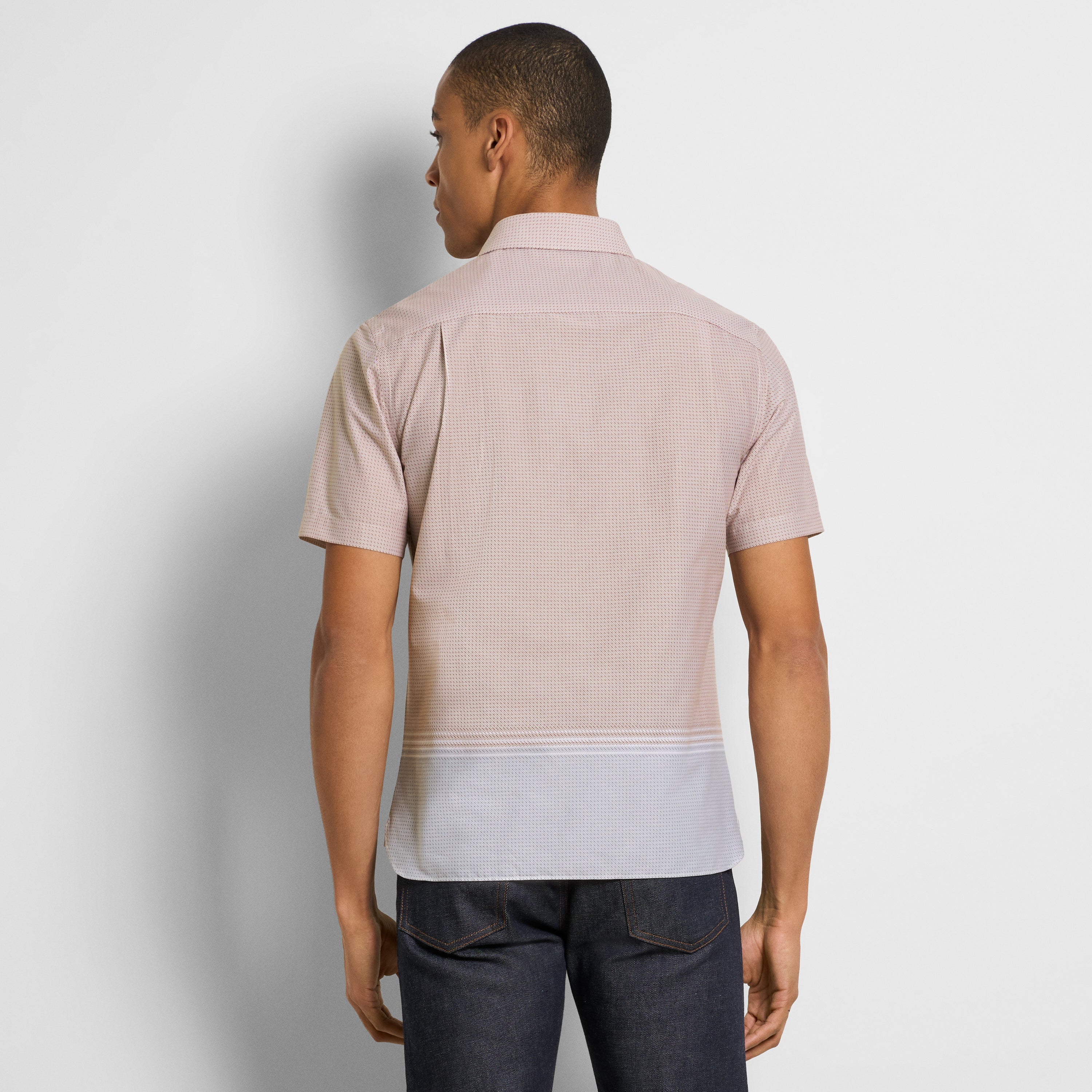 Folsen Short Sleeve Stain Shield Bobbin Print Shirt - Slim Fit