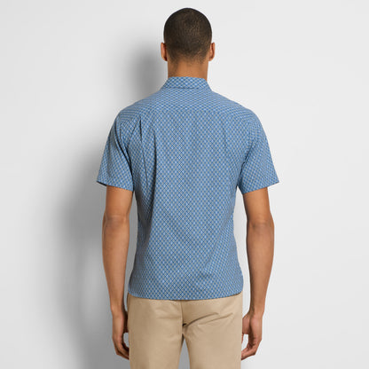 Folsen Short Sleeve Stain Shield Open Geo Print Shirt - Slim Fit