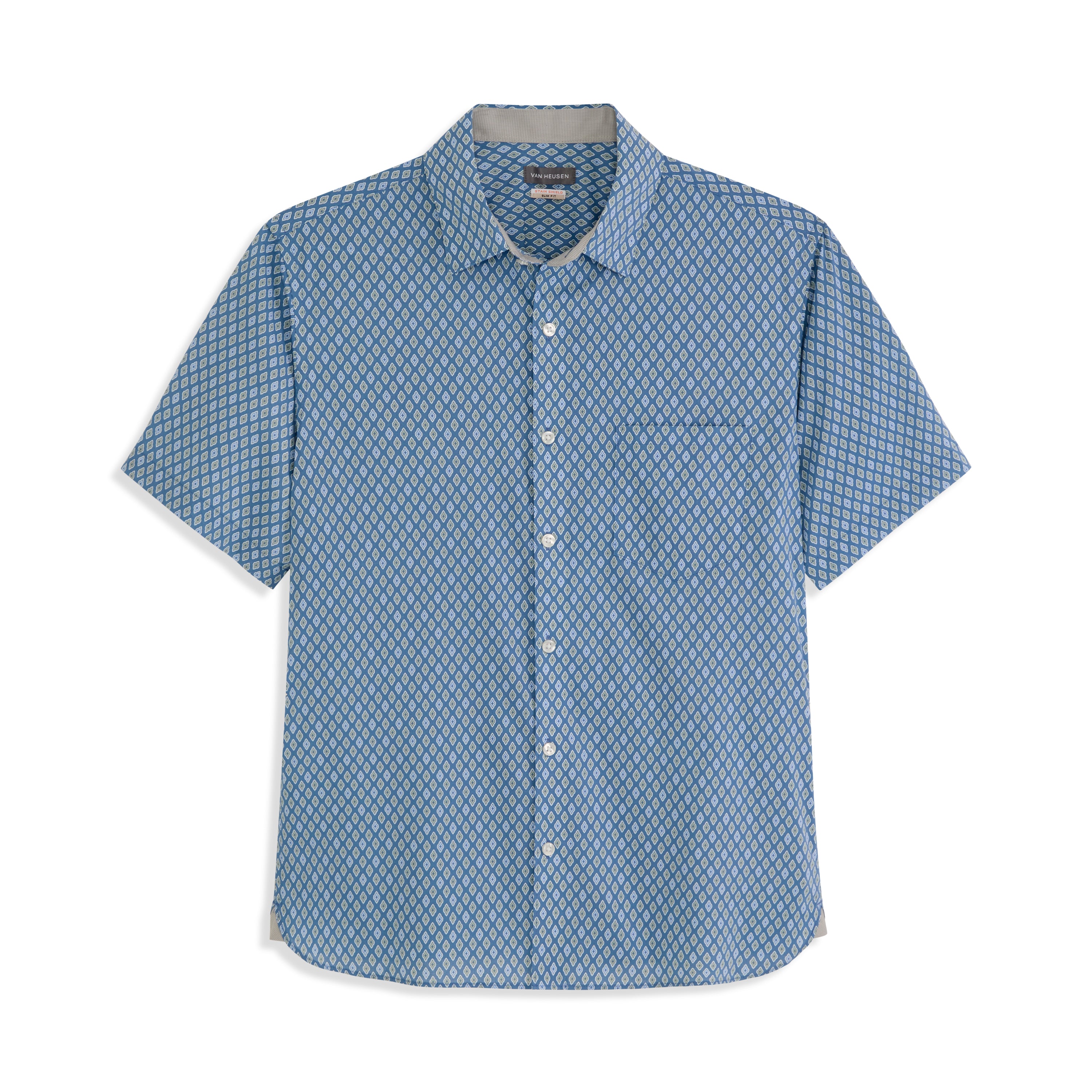 Folsen Short Sleeve Stain Shield Open Geo Print Shirt - Slim Fit