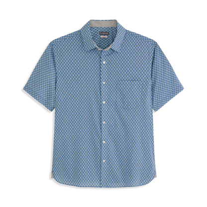 Folsen Short Sleeve Stain Shield Open Geo Print Shirt - Slim Fit