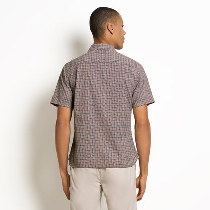 Folsen Short Sleeve Stain Shield Pavers Print Shirt - Slim Fit