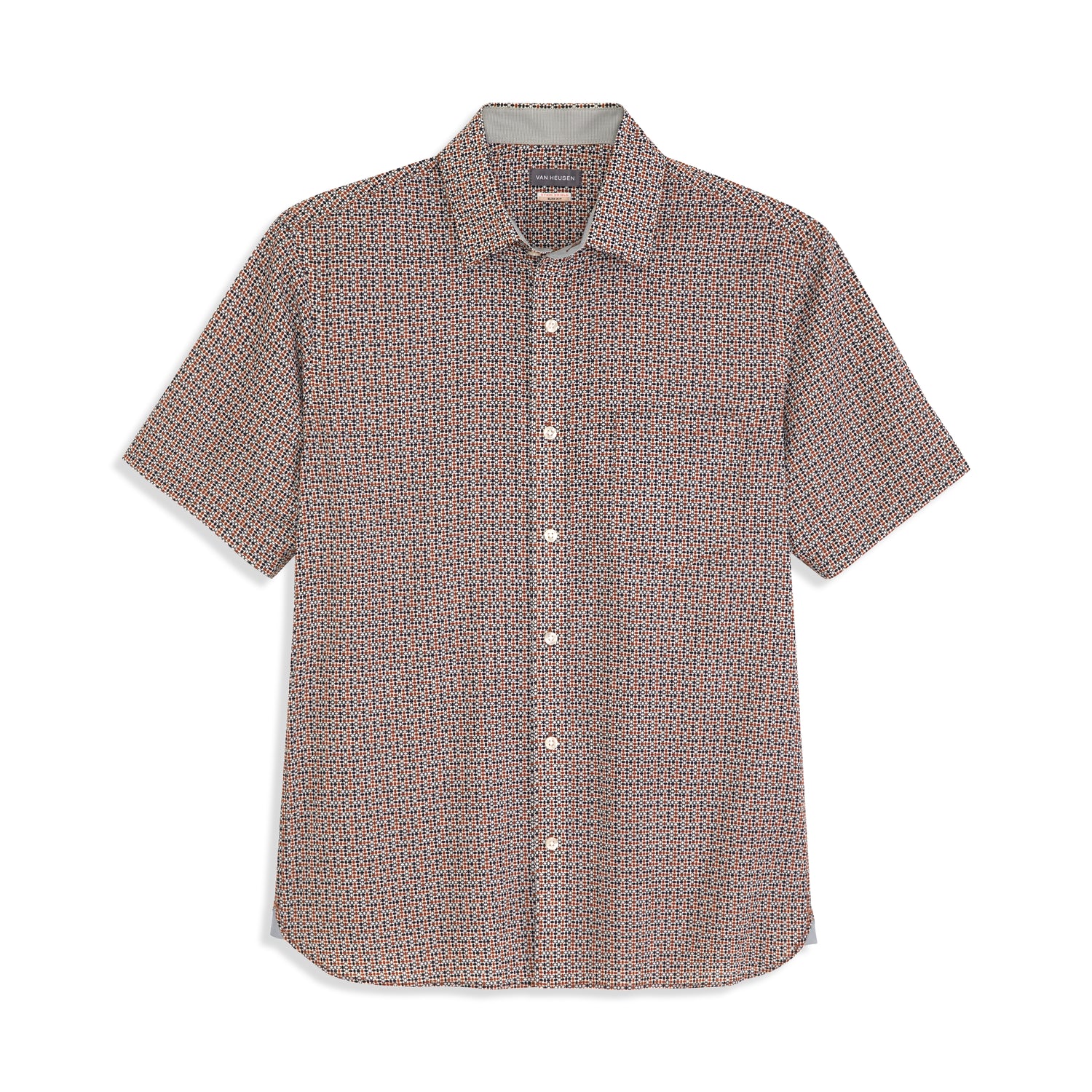 Folsen Short Sleeve Stain Shield Pavers Print Shirt - Slim Fit
