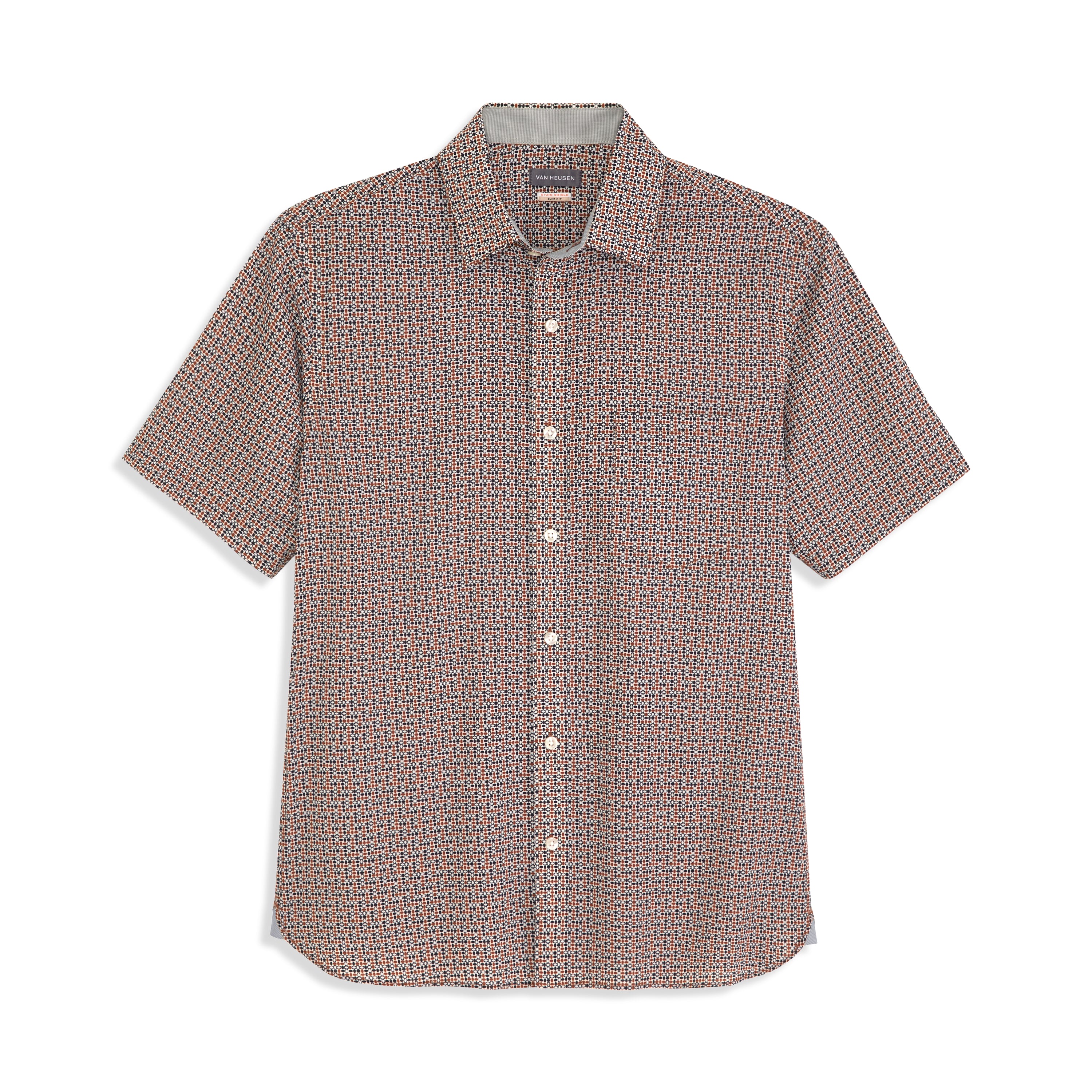 Folsen Short Sleeve Stain Shield Pavers Print Shirt - Slim Fit