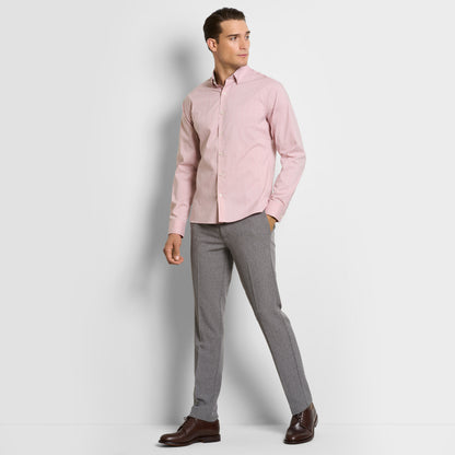 Cronbie Long Sleeve Slim Fit Stain Shield Grid Pattern Shirt