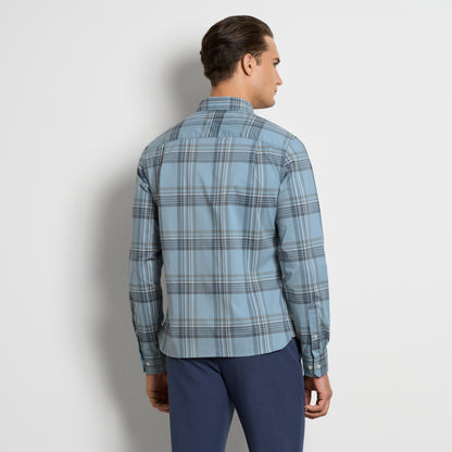 Cronbie Long Sleeve Slim Fit Stain Shield Open Plaid Shirt