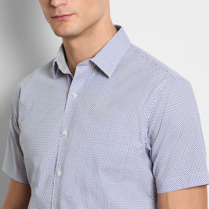 Folsen Short Sleeve Stain Shield Tiny Geo Print Shirt - Slim Fit