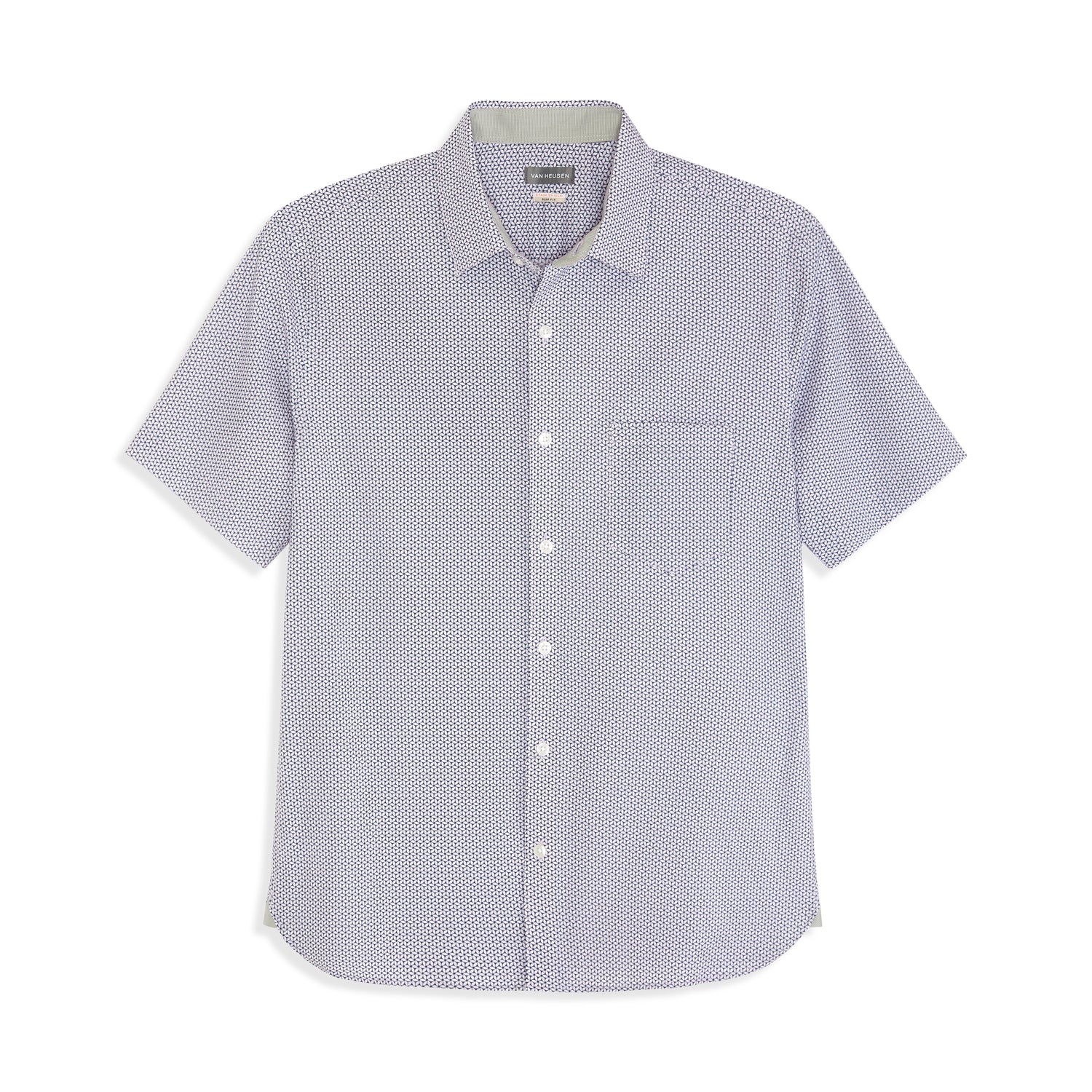 Folsen Short Sleeve Stain Shield Tiny Geo Print Shirt - Slim Fit