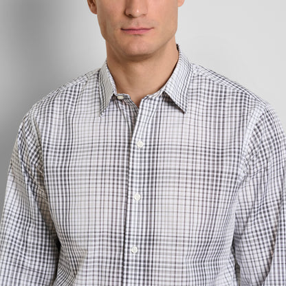 Wrinkle Free Long Sleeve Shirt Ombre Grid