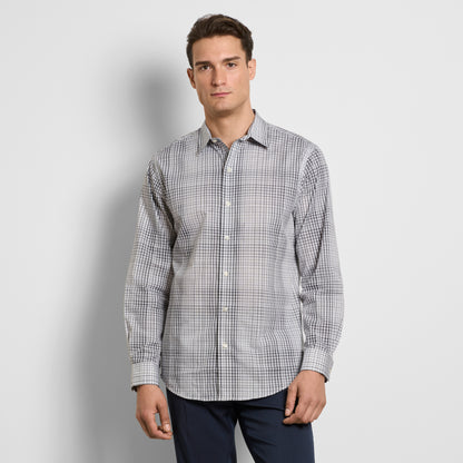 Wrinkle Free Long Sleeve Shirt Ombre Grid
