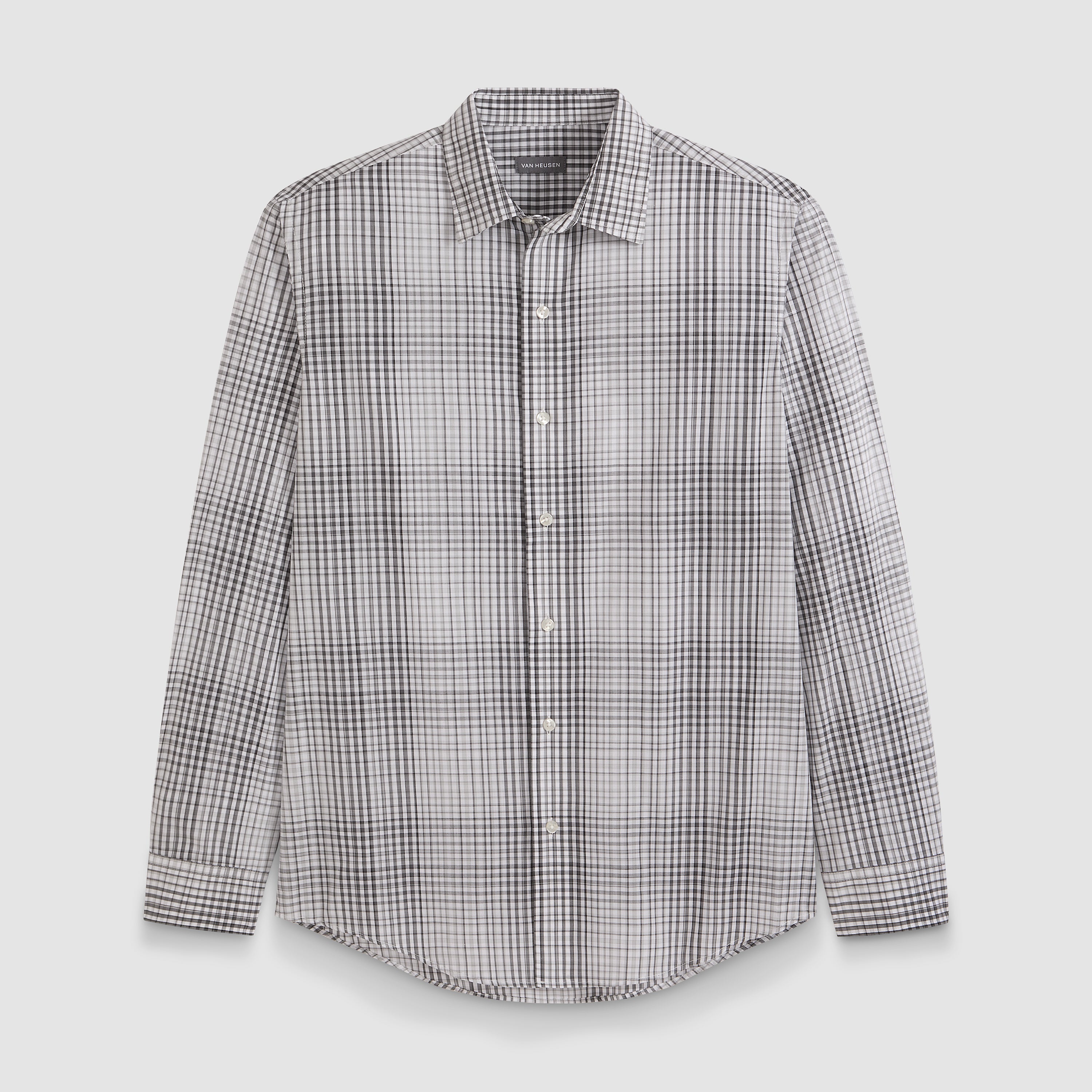 Wrinkle Free Long Sleeve Shirt Ombre Grid